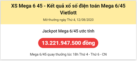 Thống kê Vietlott 12082020 - Phân tích Xổ số Mega 645 12-08 Thứ 4 hình ảnh Thong ke Vietlott 12082020 - Phan tich Xo so Mega 645 12-08 Thu 4 hinh anh