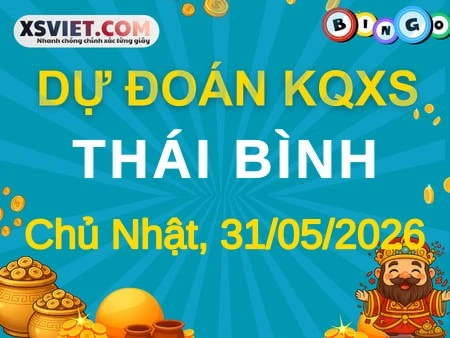 Dự đoán KQXS Thái Bình 31-05-2026 (Chủ Nhật), Soi cầu XS Thái Bình 31-05-2026